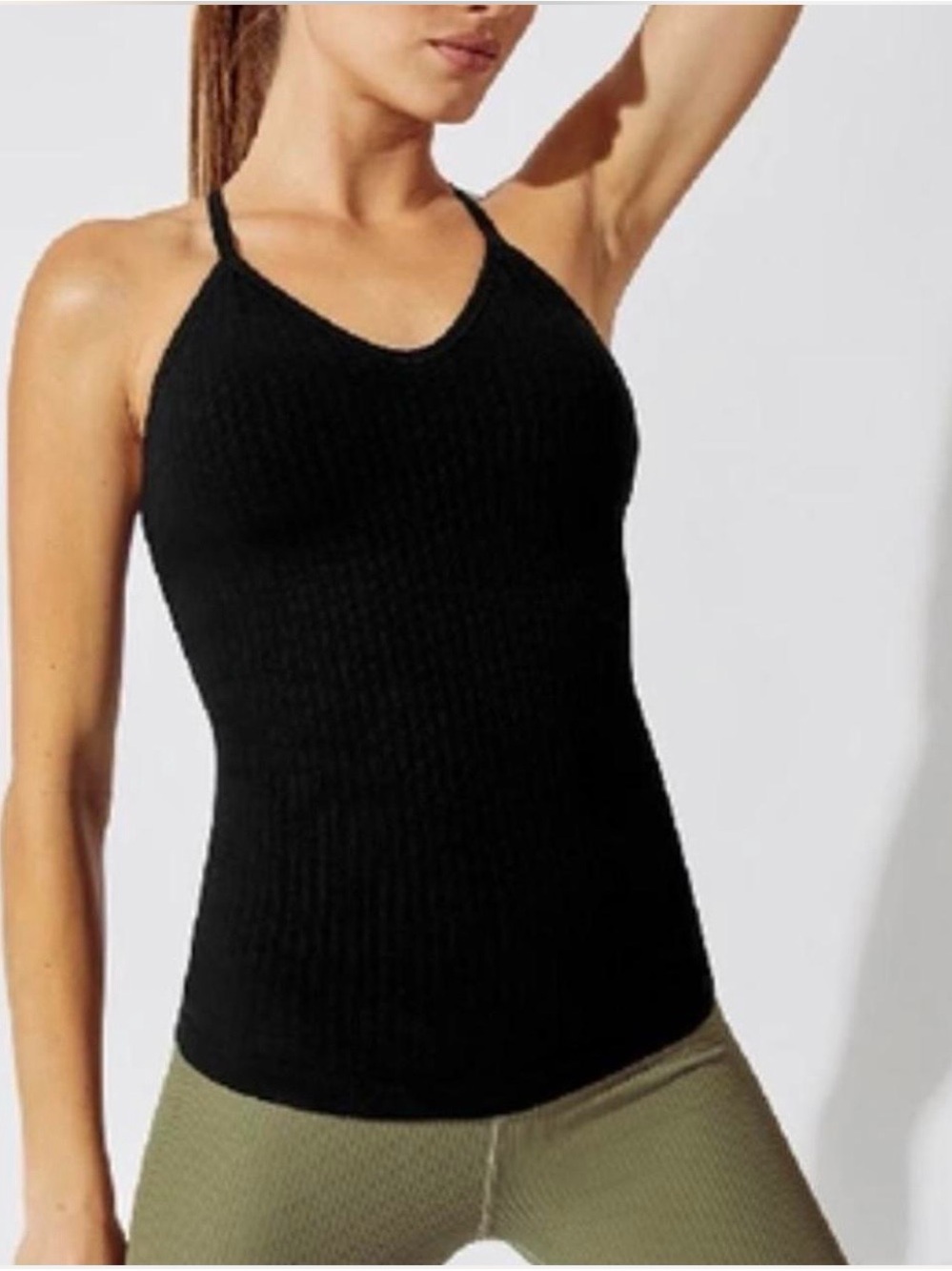 Sweaty Betty Black Ribbed  Cami Tank